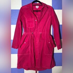 NWOT AG Pause Parka Dress Hand-Dyed in Pink/Red - Size XS